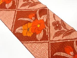 美品] 綴れ 名古屋帯 正絹 作家物 梅 洒落帯 カジュアル 小紋 紬 無地